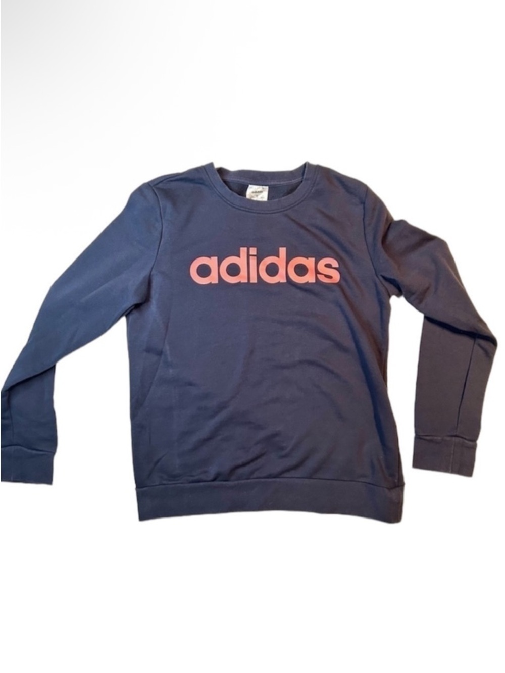 Adidas Navy Crewneck Sweatshirt with Pink Logo